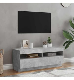 TV-Schrank mit LED-Beleuchtung Betongrau 100x35x40 cm