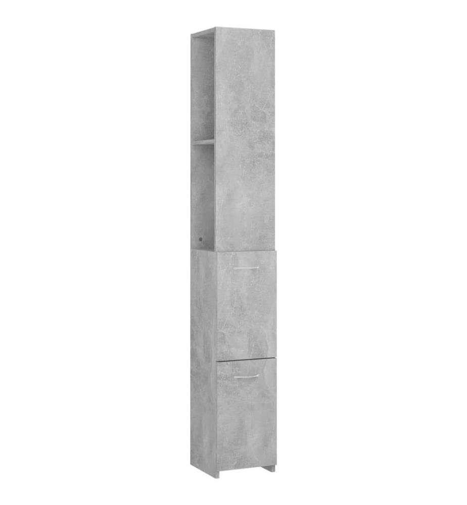 Badschrank Betongrau 25x26,5x170 cm Holzwerkstoff