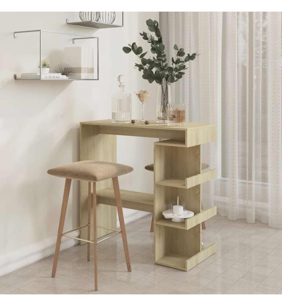 Bartisch mit Regal Sonoma-Eiche 100x50x101,5 cm Holzwerkstoff