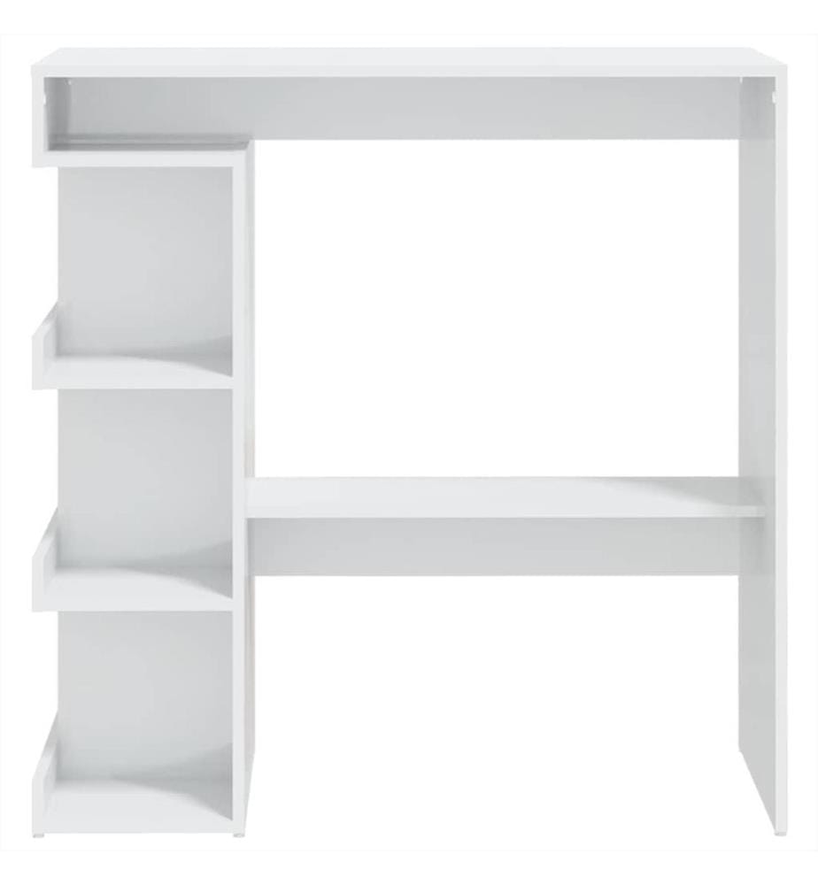Bartisch mit Regal Hochglanz-Weiss 100x50x101,5 cm