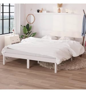 Massivholzbett Weiss Kiefer 160x200 cm