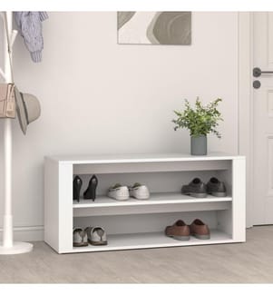 Schuhregal Weiss 100x35x45 cm Holzwerkstoff