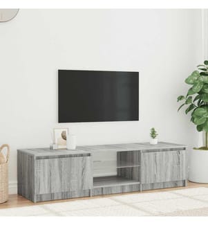 TV-Schrank mit LED-Leuchten Grau Sonoma 140x40x36 cm