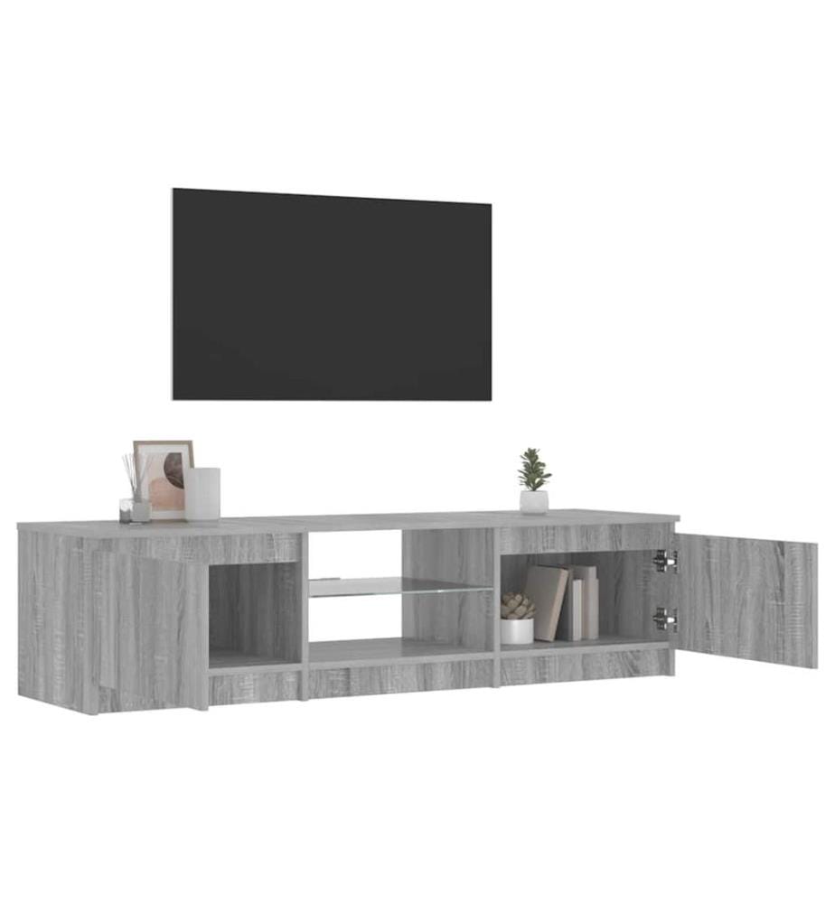 TV-Schrank mit LED-Leuchten Grau Sonoma 140x40x36 cm