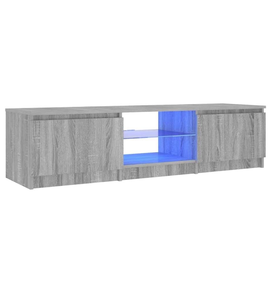 TV-Schrank mit LED-Leuchten Grau Sonoma 140x40x36 cm