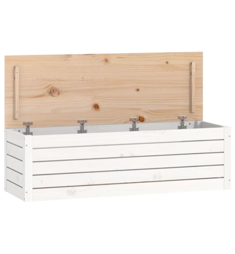 Boîte de rangement Blanc 109x36,5x33 cm Bois massif de pin