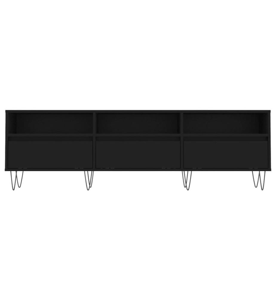 Meuble TV noir 150x30x44,5 cm bois d'ingénierie