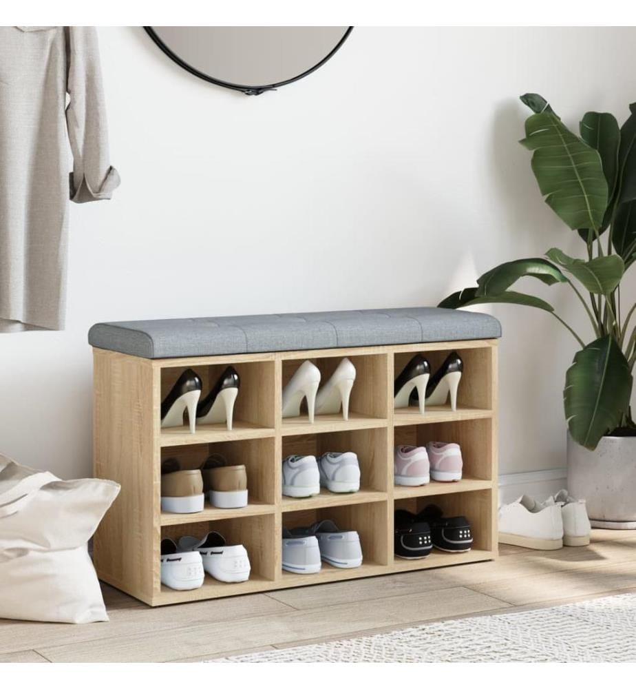 Schuhbank Sonoma-Eiche 82x32x50 cm Holzwerkstoff