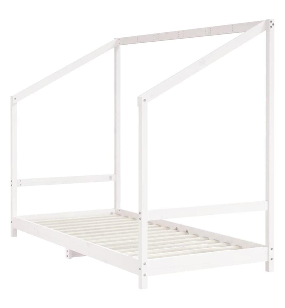 Cadre de lit pour enfants blanc 90x200 cm bois de pin massif