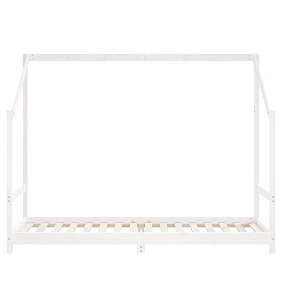 Cadre de lit pour enfants blanc 90x200 cm bois de pin massif