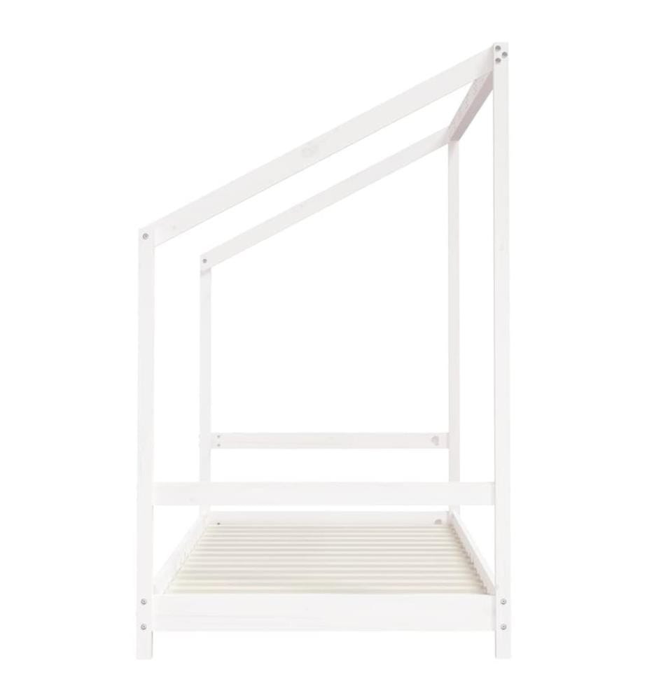 Cadre de lit pour enfants blanc 90x200 cm bois de pin massif