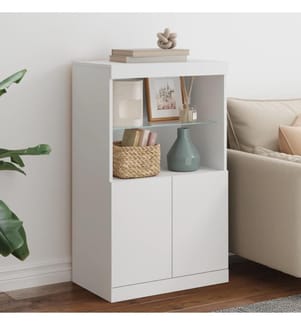 Sideboard mit LED-Leuchten Weiss 60,5x37x100 cm