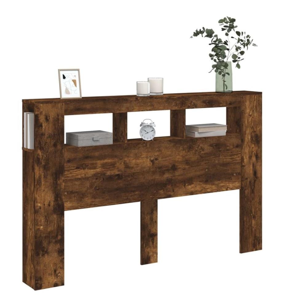 LED-Kopfteil Räuchereiche 160x18,5x103,5 cm Holzwerkstoff