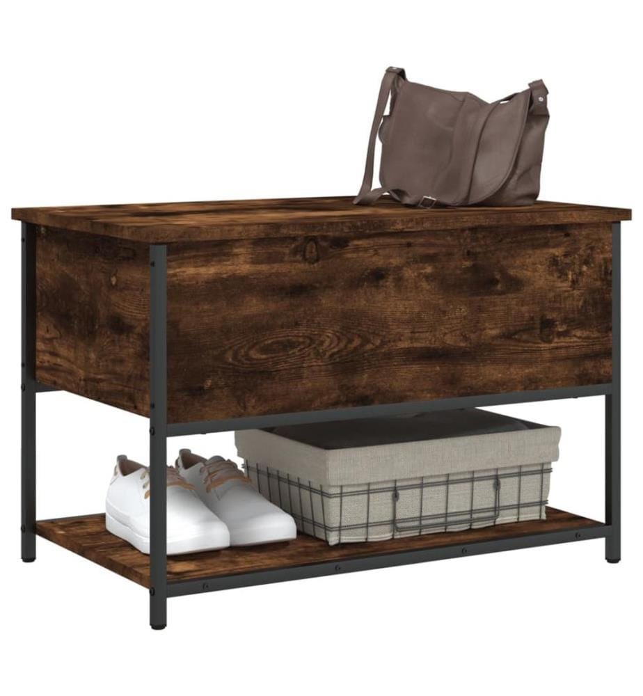 Sitzbank mit Stauraum Räuchereiche 70x42,5x47 cm Holzwerkstoff