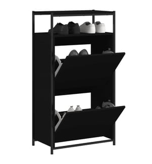 Schuhschrank Schwarz 60x34x112 cm Holzwerkstoff