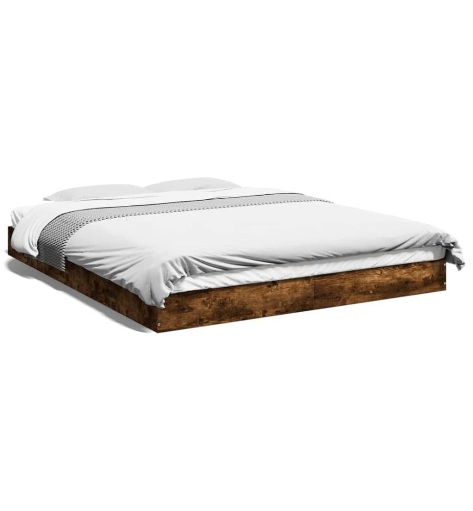 Bettgestell ohne Matratze Räuchereiche 160x200 cm Holzwerkstoff