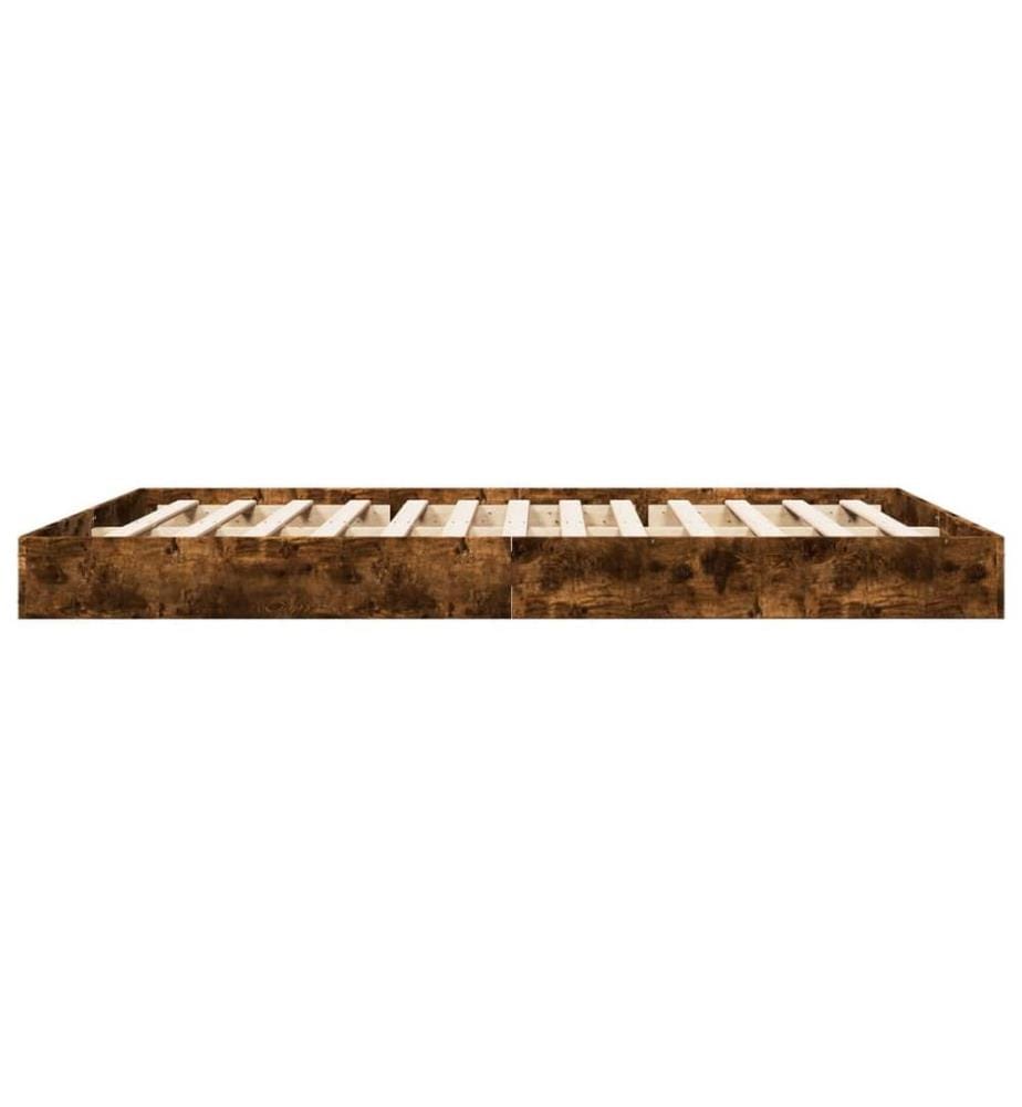 Bettgestell ohne Matratze Räuchereiche 160x200 cm Holzwerkstoff