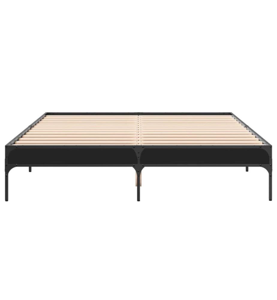 Cadre de lit sans matelas noir 140x200 cm