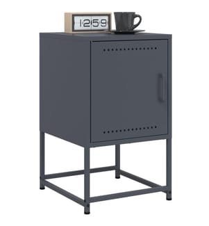 Tables de chevet 2 pcs anthracite 36x39x60,5 cm acier