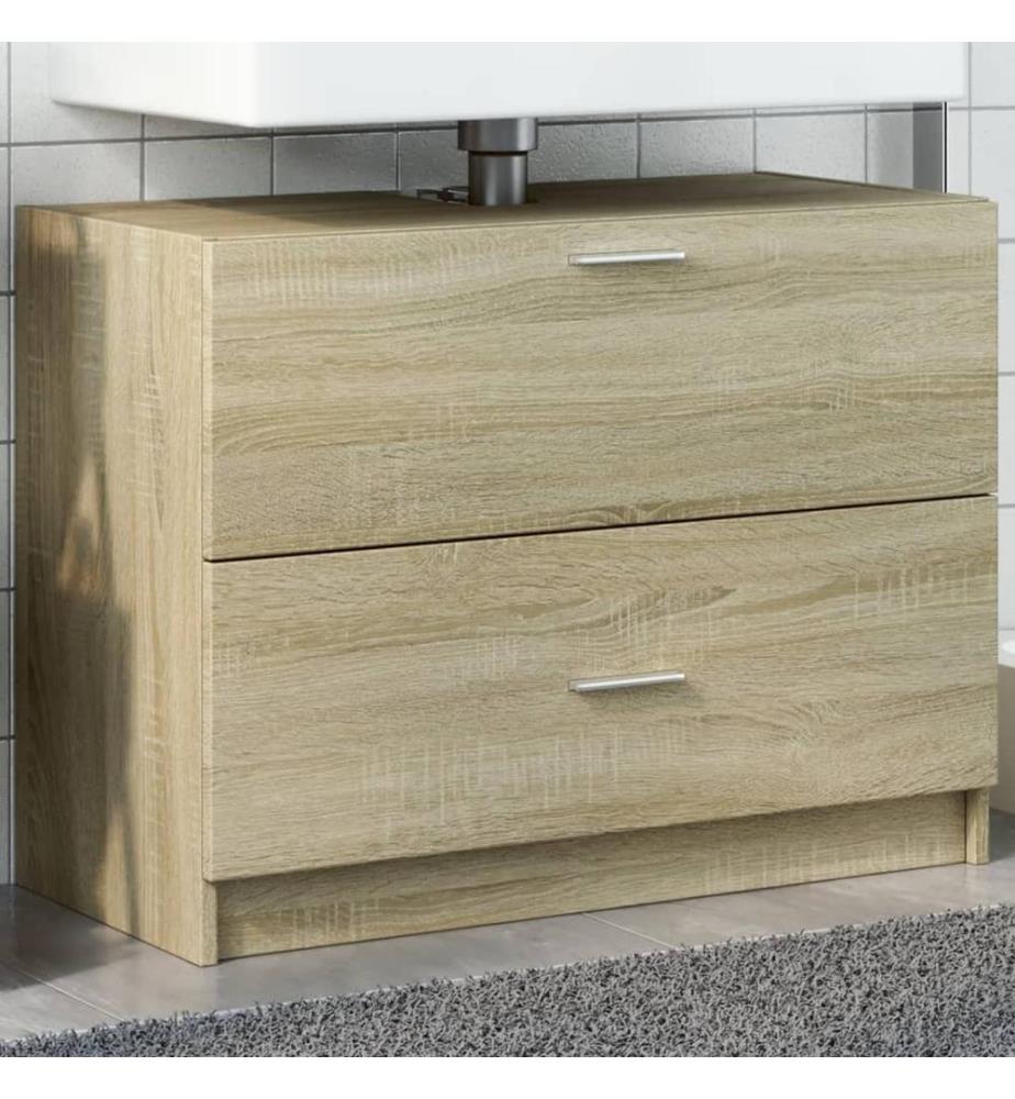 Waschbeckenunterschrank Sonoma-Eiche 78x37x59 cm Holzwerkstoff