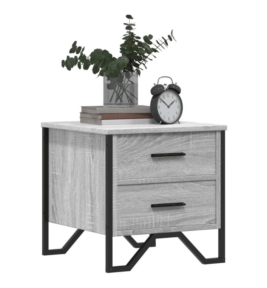 Nachttische 2 Stk. Grau Sonoma 40x41x40 cm Holzwerkstoff