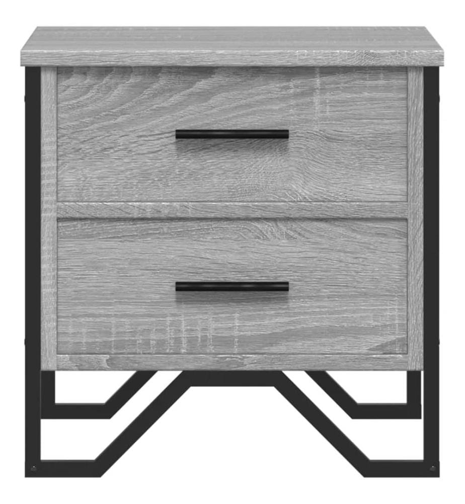 Nachttische 2 Stk. Grau Sonoma 40x41x40 cm Holzwerkstoff