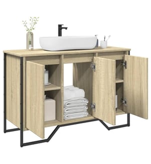 Armoire lavabo de salle de bain chêne sonoma 91x35x60 cm