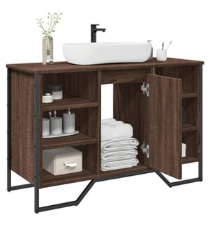 Armoire lavabo de salle de bain chêne marron 91x35x60 cm