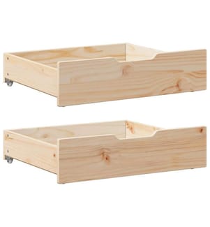 Bettschubladen mit Rollen 2 Stk. 65x55x17 cm Massivholz Kiefer