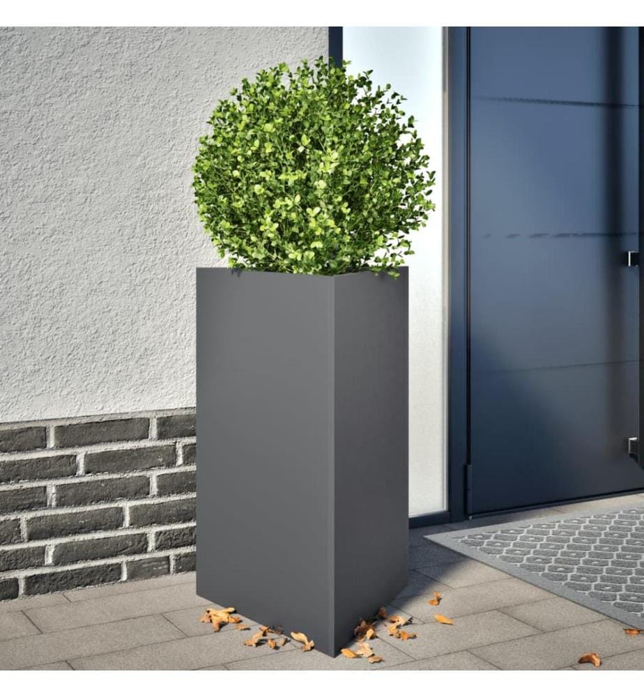 Jardinières 2 pcs anthracite triangulaire 50x43x75 cm acier