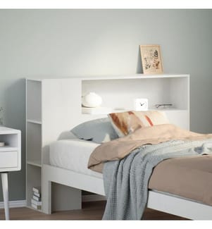 Kopfteil mit Stauraum Weiss 75 cm Massivholz Kiefer
