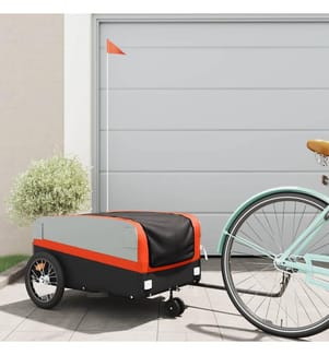 Remorque de vélo noir et orange 45 kg fer