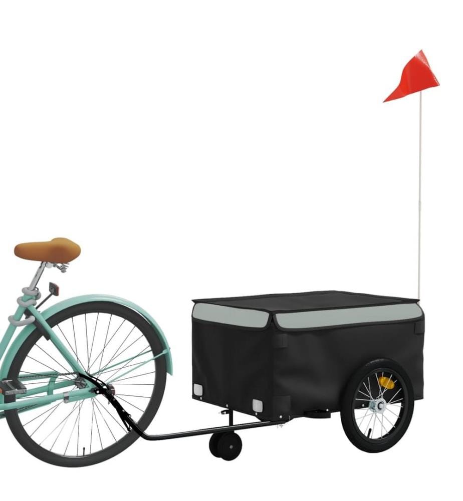 Remorque de vélo noir et gris 45 kg fer