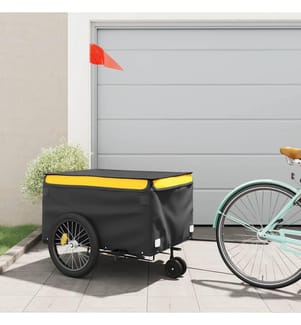 Remorque de vélo noir et jaune 45 kg fer