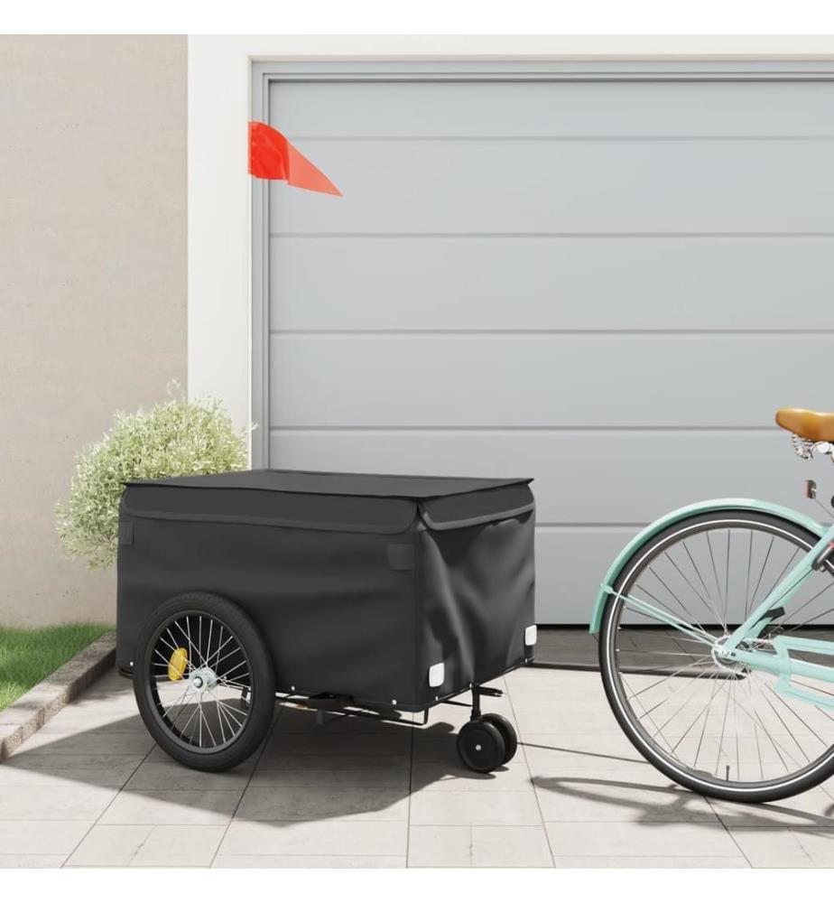 Remorque de vélo noir 45 kg fer