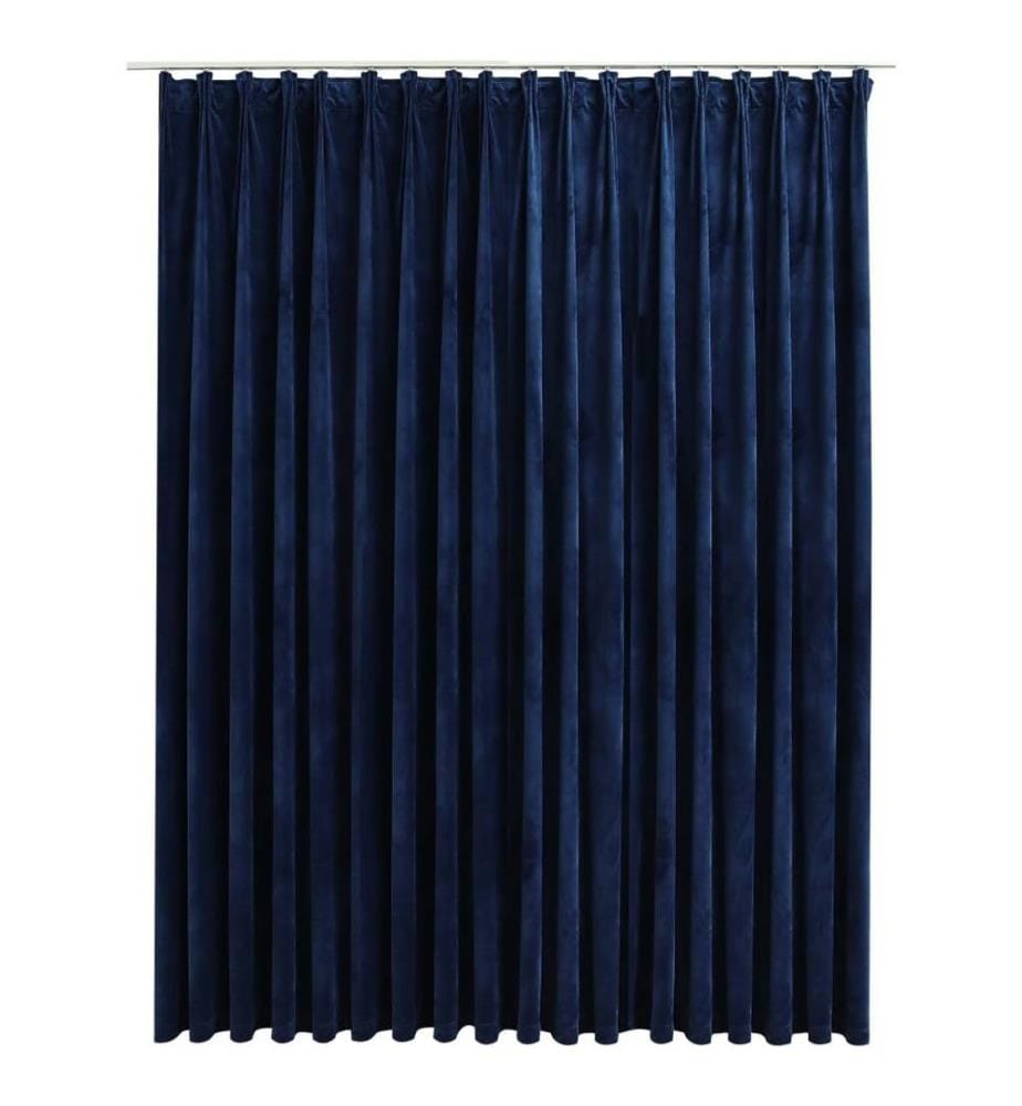 Verdunkelungsvorhang mit Haken Samt Dunkelblau 290 x 245 cm