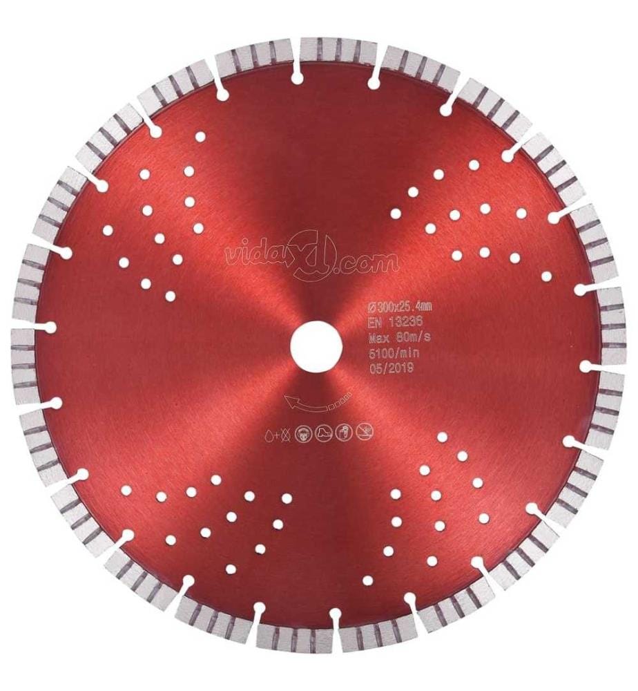 Disque de coupe diamanté avec turbo et trous Acier 300 mm