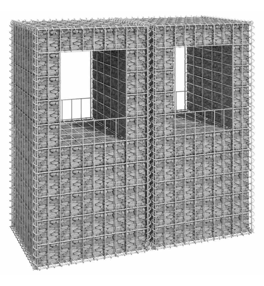 Gabionensäulen 2 Stk. 50x50x100 cm Eisen