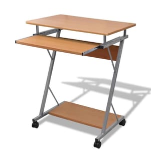 Computertisch Computerwagen PC Tisch Bürotisch Laptop auf Rollen braun