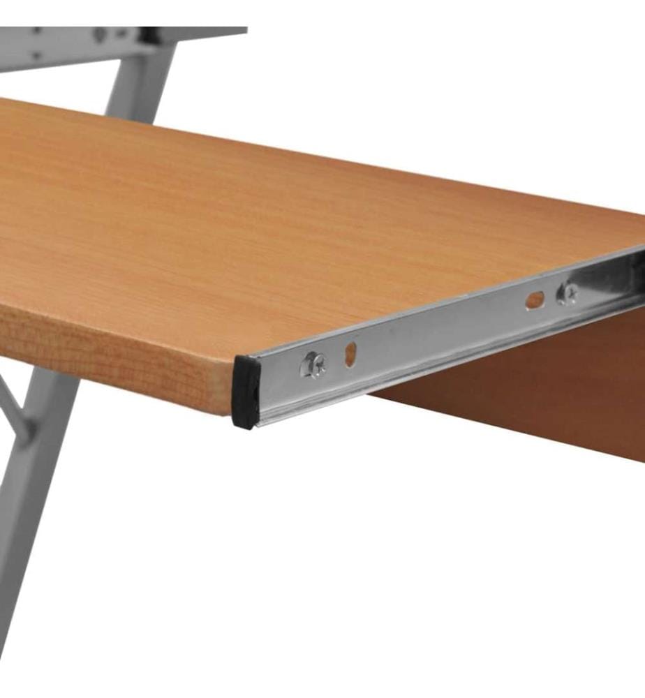 Computertisch Computerwagen PC Tisch Bürotisch Laptop auf Rollen braun