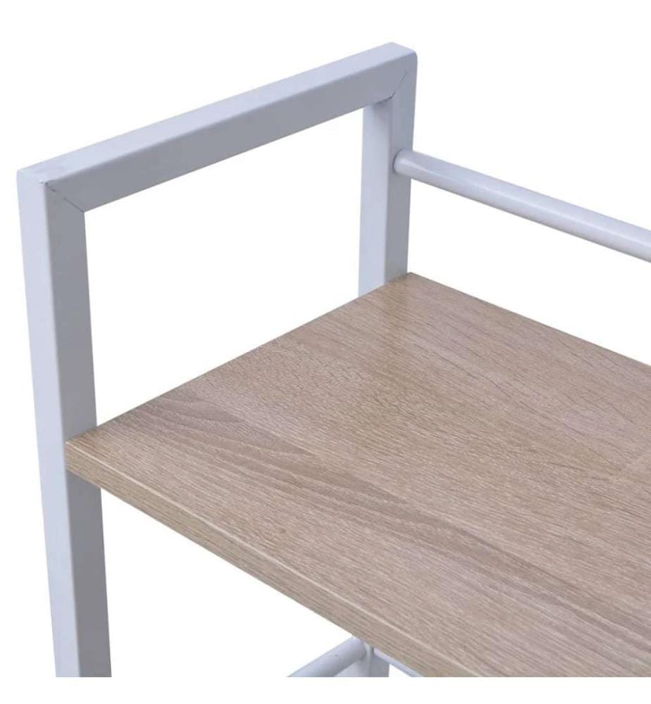 Bureau avec bibliothèque à 4 niveaux chêne
