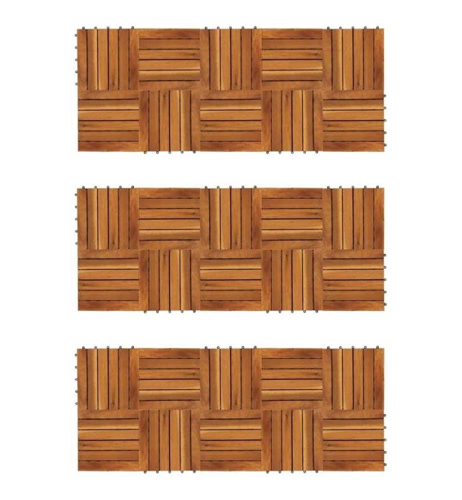Carreau de terrasse Modèle vertical 30 x 30 cm Acacia 30 pcs