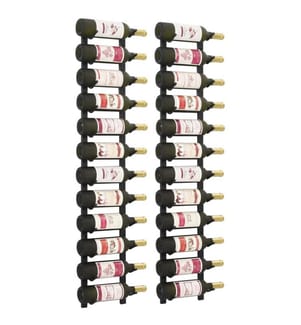 Wand-Weinregale für 12 Flaschen 2 Stk. Schwarz Eisen