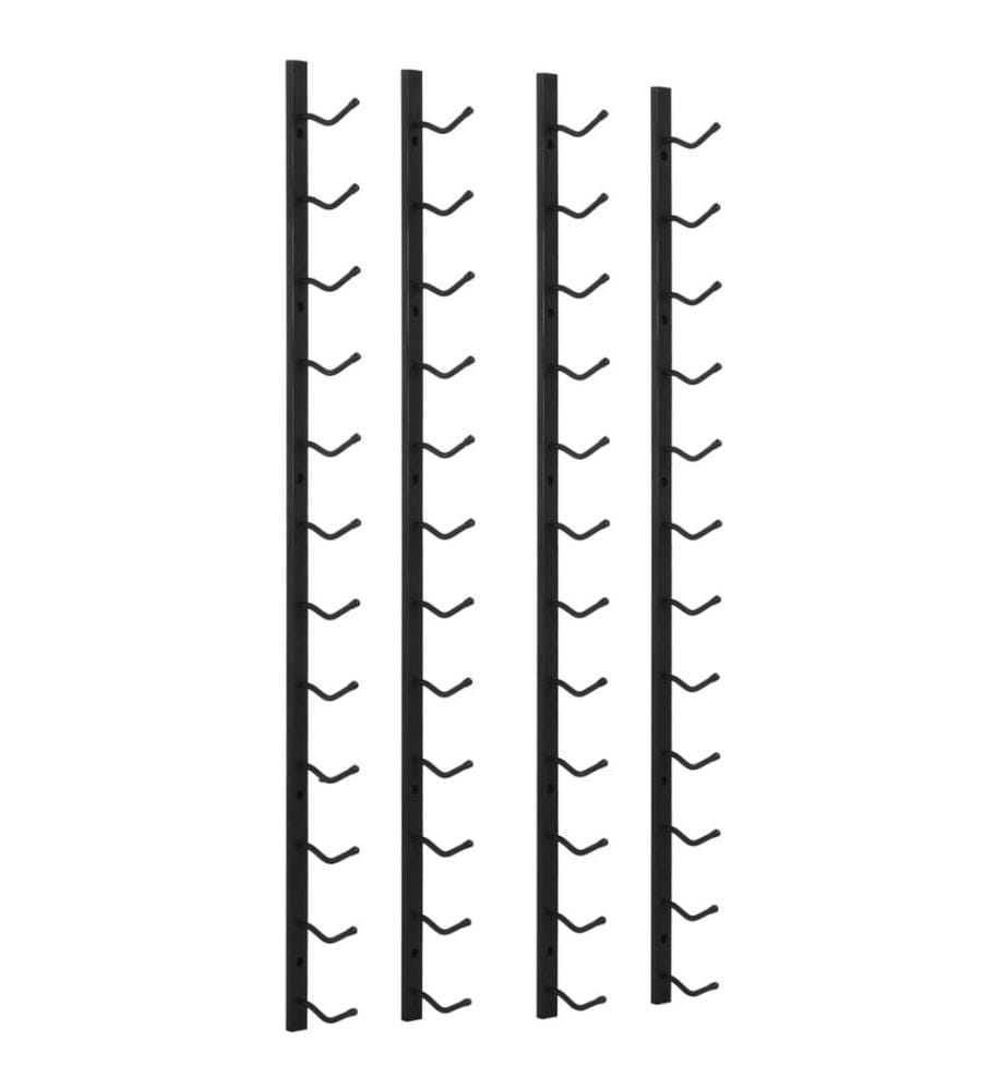 Wand-Weinregale für 12 Flaschen 2 Stk. Schwarz Eisen