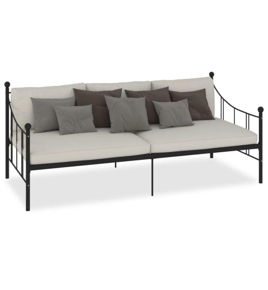 Tagesbett-Rahmen Schwarz Metall 90×200 cm