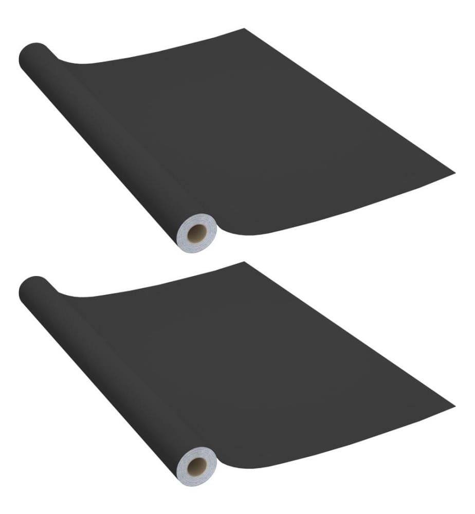 Möbelfolien Selbstklebend 2 Stk. Schwarz 500x90 cm PVC