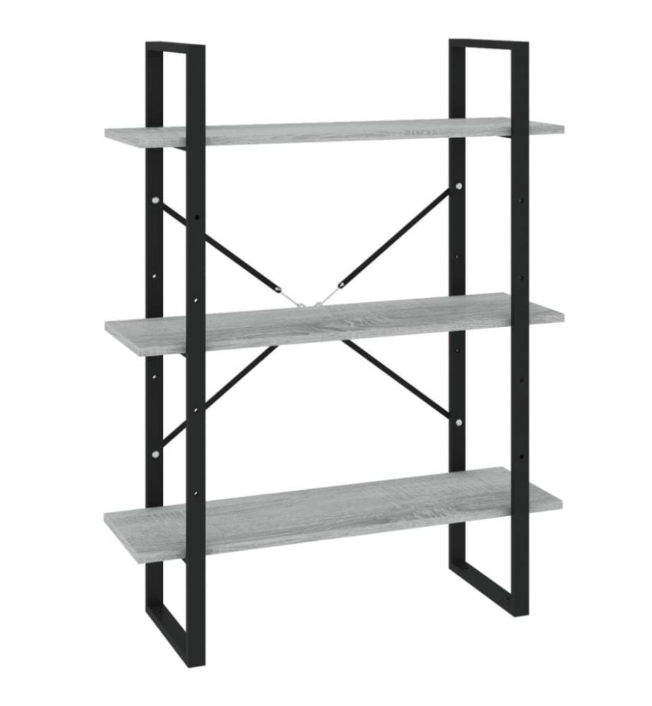 Bücherregal 5 Fächer Grau Sonoma 80x30x175 cm Holzwerkstoff