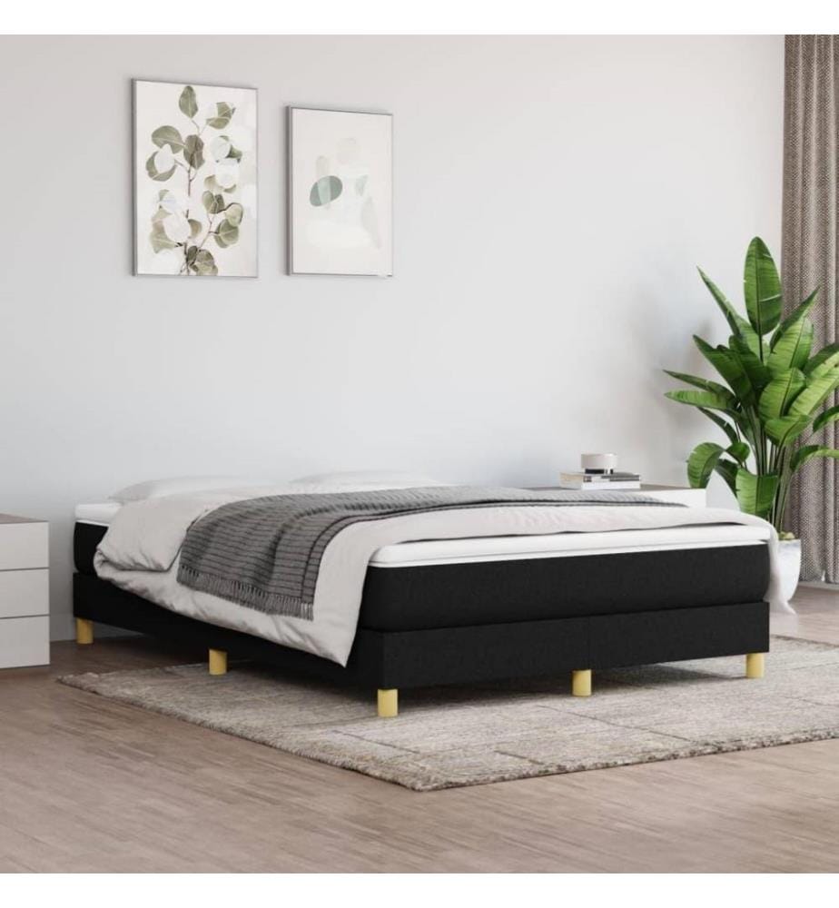 Boxspringbett Schwarz 140x200 cm Stoff