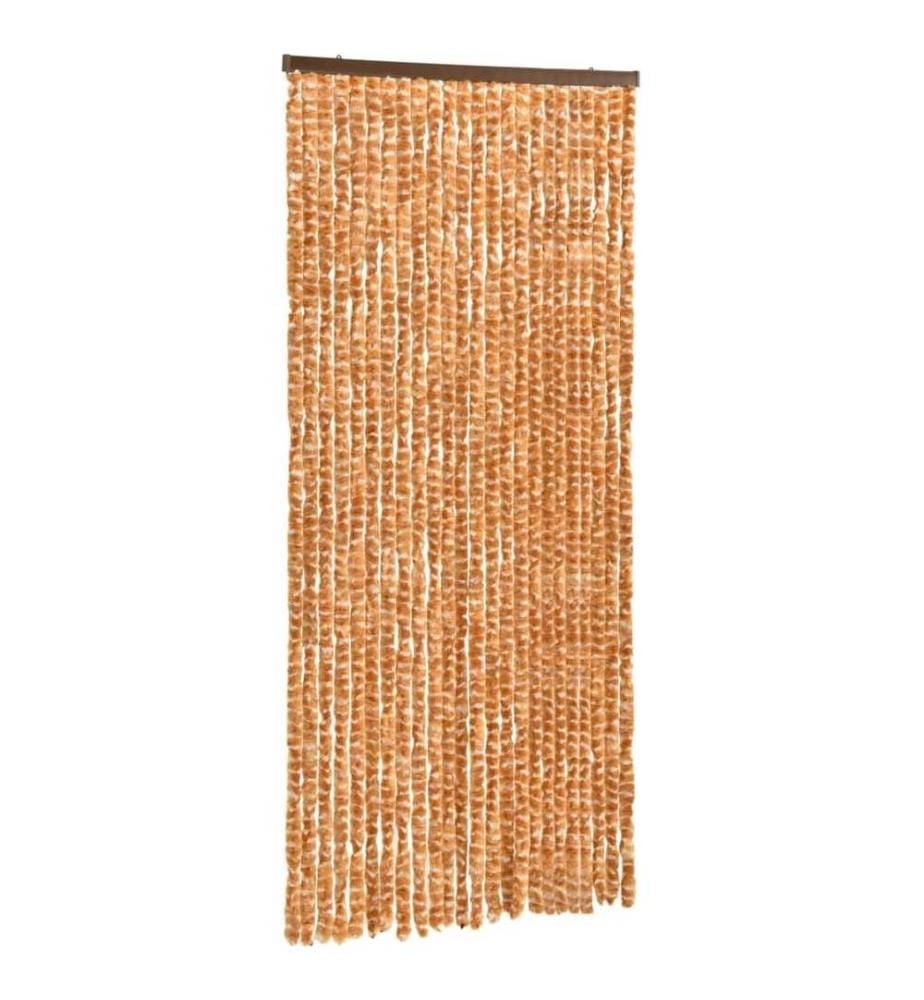Insektenschutz-Vorhang Ocker und Weiss 100x220 cm Chenille