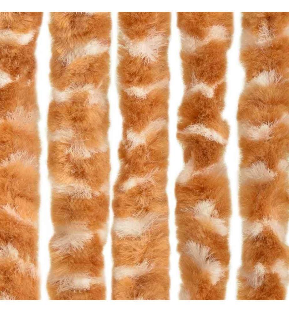 Insektenschutz-Vorhang Ocker und Weiss 100x220 cm Chenille